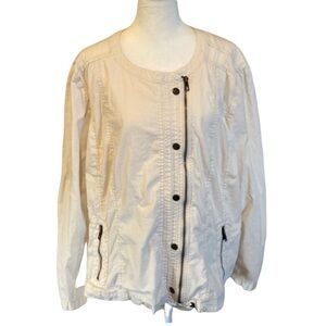 Chicos size 3 lightweight  jacket. Off-white/ cream L/XL.